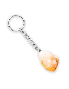 Raw Point Keychain – with Metal Ring (Citrine)