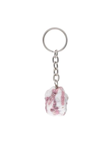 Raw Point Keychain – with Metal Ring (Pink Turmaline)