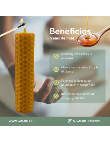 Vela Artesanal de Cera de Abeja 100% Pura | Hecha a Mano en España