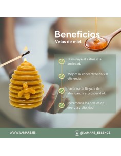 Vela de Miel de Abeja 100% Natural 4 x 4 cm – Artesanal y Natural 2