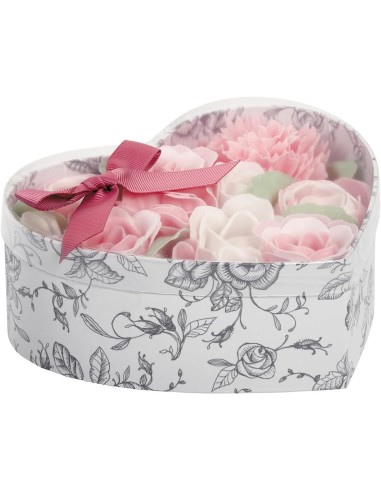 Estuche Corazón Flores de Jabón Rosa – Regalo Elegante