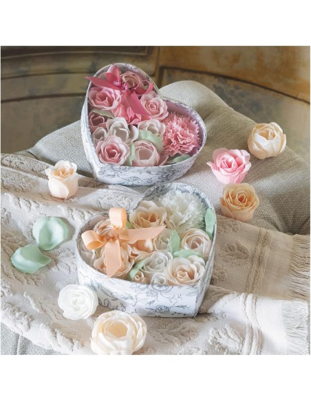 Estuche Corazón Flores de Jabón Rosa – Regalo Elegante