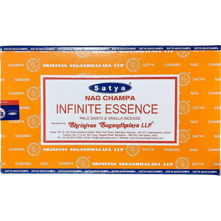 Satya Nag Champa Infinite Essence - Edició Limitada - Fragància Exclusiva Palo Santo i Vainilla - 12 Caixes de 15g