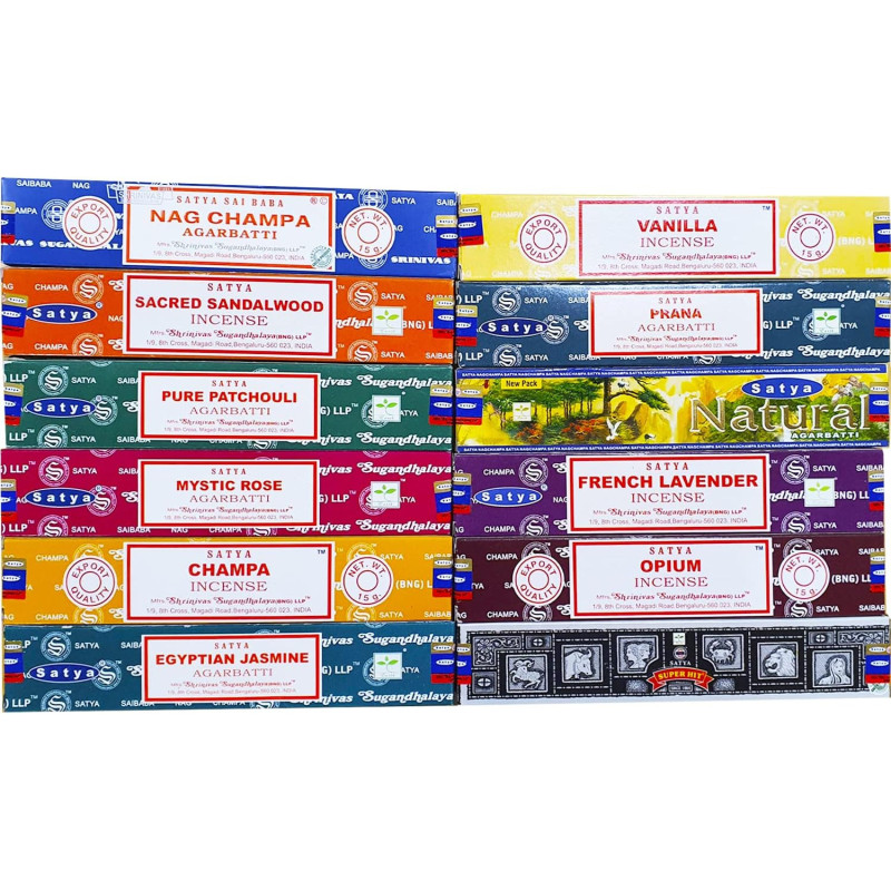 Pack d'Encens Satya - Surtit de 12 Fragàncies - Pack 1
