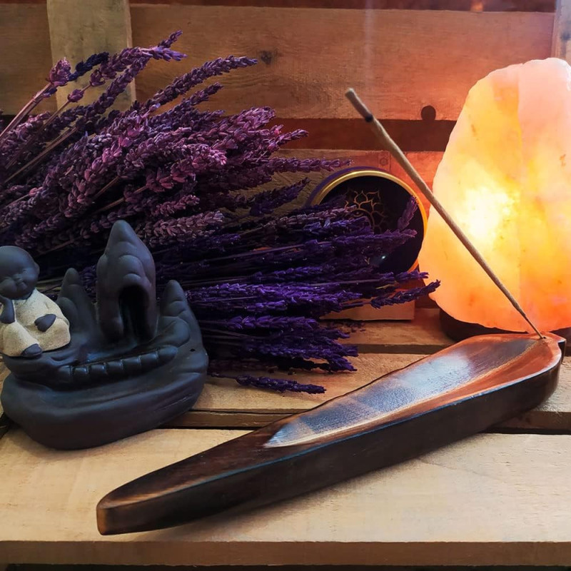 Porta encens artesanal Oslo de fusta tropical 24,5 cm