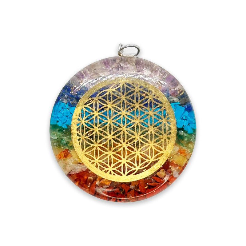 Colgante Resina Chakras Flor de la Vida - Armonía y Energía Positiva