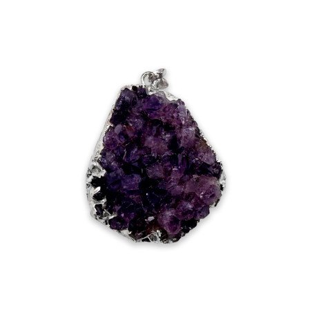 Amethyst and Citrine Druzy Pendant – Unique Handmade Jewelry