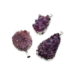 Amethyst and Citrine Druzy Pendant – Unique Handmade Jewelry