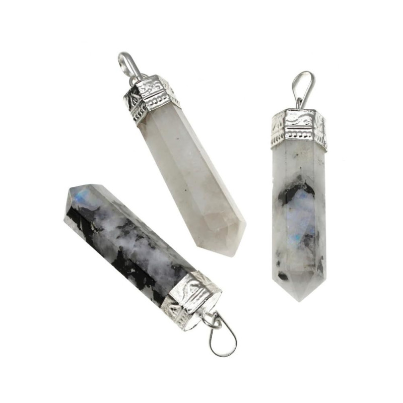 Moonstone Crystal Point Pendant - Spiritual Balance & Connection