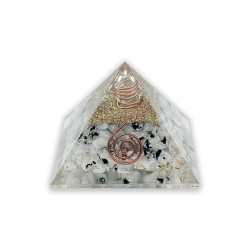 Orgonite Pyramid with Moonstone 2.4” (61 mm) - Energy & Harmonization