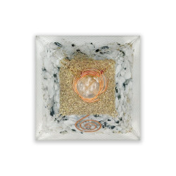 Orgonite Pyramid with Moonstone 2.4” (61 mm) - Energy & Harmonization