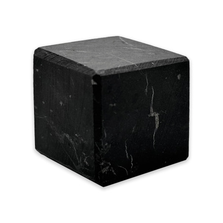 Matte Shungite Cube – Energetic Protection (2 x 2 cm)