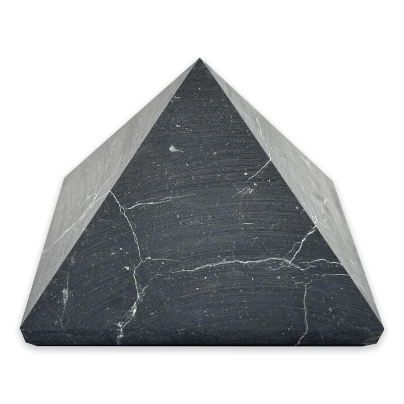 Matte Shungite Pyramid 10x10 cm - Energy Protection & Harmonization