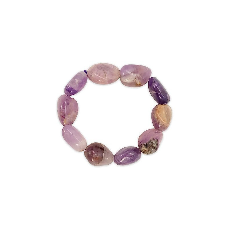 Pulsera de Cantos Rodados de Amatista | Elegancia y Calma Espiritual