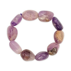 Amethyst Tumbled Stone Bracelet | Elegance & Spiritual Calm