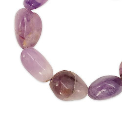 Pulsera de Cantos Rodados de Amatista | Elegancia y Calma Espiritual
