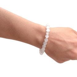 Pulsera de Selenita Natural Premium - Hecho a Mano