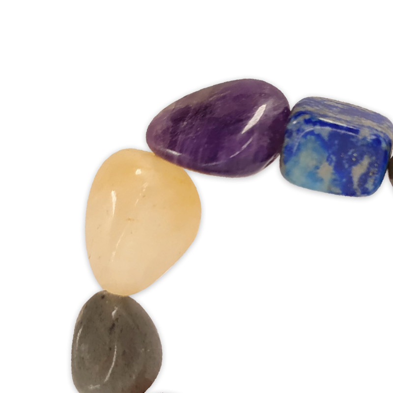 Pulsera 7 Chakras de Cantos Rodados – Equilibrio Energético y Bienesta