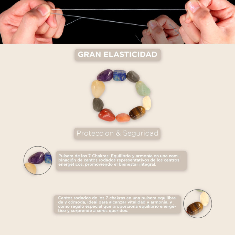 7 Chakras Tumbled Stones Bracelet – Energy Balance & Wellbeing