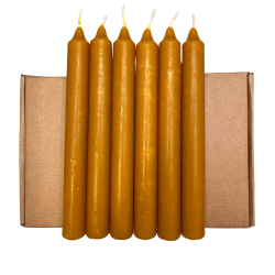 Vela de Miel Pack de 6 - Bujías Naturales 20 x 2 cm